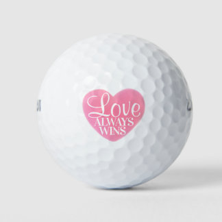 Roze en Witte Liefde Wint Altijd Hart Golfballen