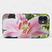 Roze en witte Lily Flower Case-Mate iPhone Case (Achterkant (horizontaal))