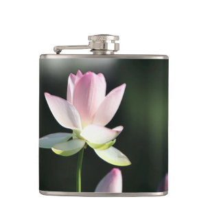 Roze en witte Lotus Flower Heupfles