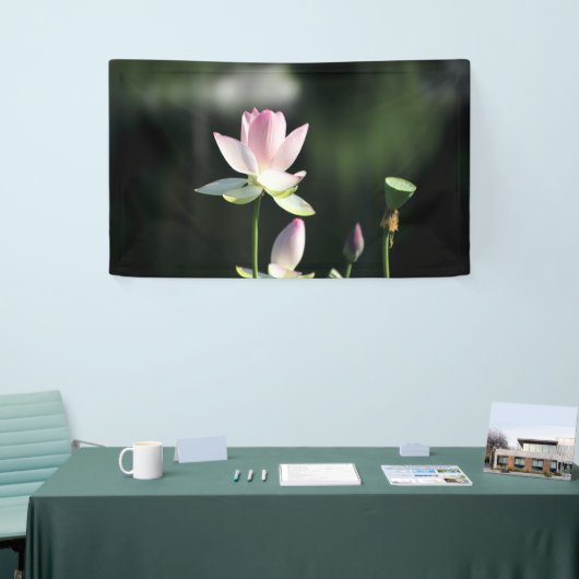 Roze en witte Lotus Flower Spandoek (Beurs)