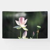 Roze en witte Lotus Flower Spandoek (Horizontaal)