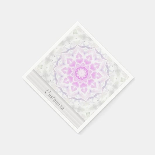 Roze en witte luis Kaleidoscoop Harten Napkins Servetten (Hoek)