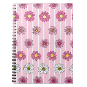 Roze en witte madeliefjes Wildflower Whimsy Notitieboek