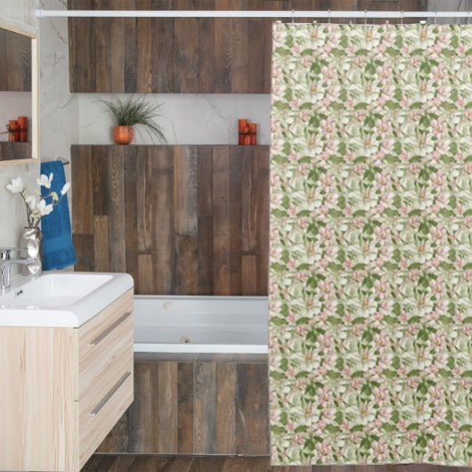 roze en witte Magnolia's Douchegordijn