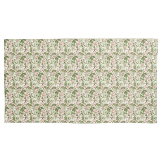  roze en witte Magnolia's Kussensloop (Voorkant-Links)