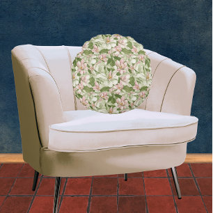  Roze en Witte Magnolia's Ronde Kussen