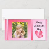 Roze en witte malse harten feestdagenkaart (Voorkant / Achterkant)