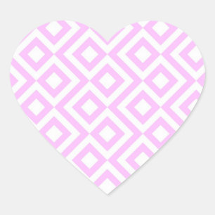 Roze en witte mander hart sticker