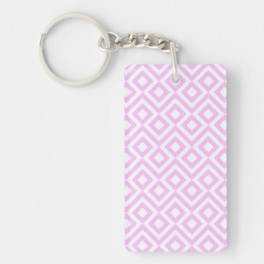 Roze en witte mander sleutelhanger (Voorkant)