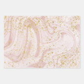 Roze en witte marmer draai met gouden glitters inpakpapier vel (Voorkant 2)