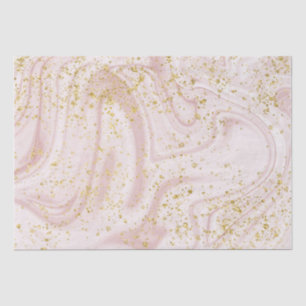 Roze en witte marmer Gold Glitter Tissuepapier