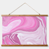 Roze en witte marmer hangend wandkleed (Voorkant)