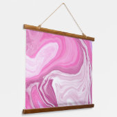 Roze en witte marmer hangend wandkleed (Gebogen)