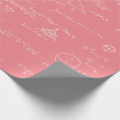 Roze en witte mathematische formules en vergelijki cadeaupapier (Hoek)