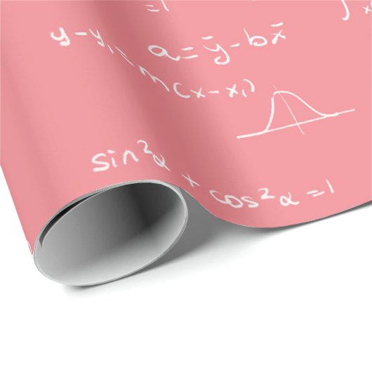 Roze en witte mathematische formules en vergelijki cadeaupapier (Rol Hoek)