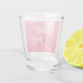 Roze en Witte Meidenavakantie Shot Glas (Achterkant)