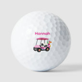 Roze en witte meisjes golfkar golfballen (Voorkant)