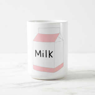 Roze en witte melkpak koffiemok