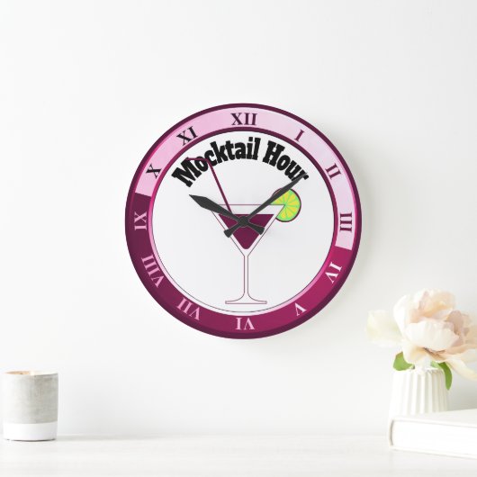 Roze en witte mocktail-urbankklok grote klok (Huis)