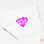 Roze en witte mod hart sticker (Envelop)