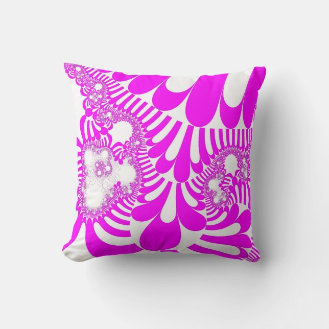 Roze en witte mod kussen (Voorkant)