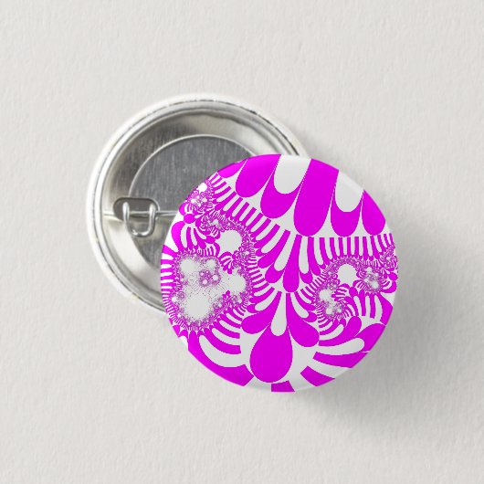 Roze en witte mod ronde button 3,2 cm (Voorkant /achterkant)