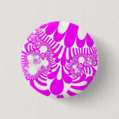 Roze en witte mod ronde button 3,2 cm (Voorkant)