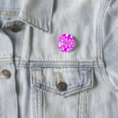 Roze en witte mod ronde button 3,2 cm (In situ)