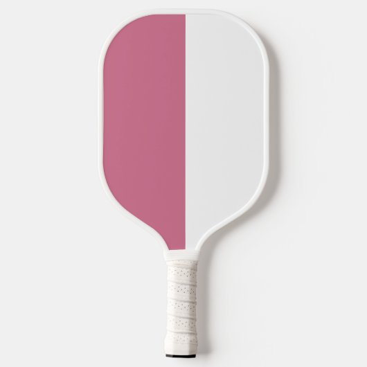 Roze en witte, moderne stripmonogram pickleball paddle (Achterkant)