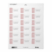 Roze en Witte Monogram Harten Etiket (Full Sheet)