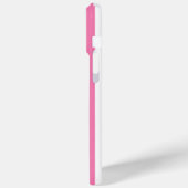 Roze en Witte Monogram Strepen Case-Mate iPhone Case (Achterkant / Links)