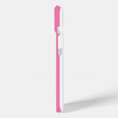 Roze en Witte Monogram Strepen Case-Mate iPhone Case (Achterkant / Links)