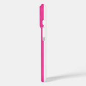 Roze en witte monogramstrepen Case-Mate iPhone case (Achterkant / Links)