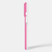 Roze en witte monogramstrepen Case-Mate iPhone case (Achterkant / Links)