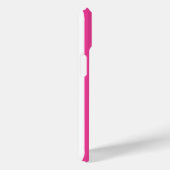 Roze en witte monogramstrepen Case-Mate iPhone case (Achterkant / Rechts)