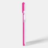Roze en witte monogramstrepen Case-Mate iPhone case (Achterkant / Links)
