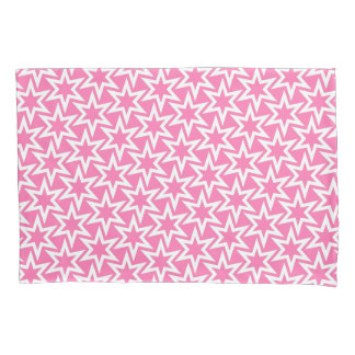 Roze en witte motief | Geometrisch sterrenpatroon Kussensloop