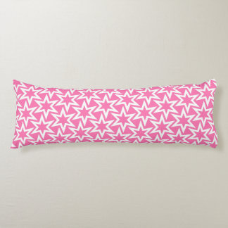 Roze en witte motief | Geometrisch sterrenpatroon Lichaamskussen