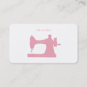 Roze en witte naaimachine Visitekaartje (Achterkant)