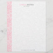 Roze en witte Paisley Pattern Briefhoofd (Voorkant)