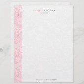 Roze en witte  Paisley Pattern Briefhoofd (Voorkant / Achterkant)