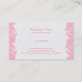 Roze en witte  Paisley Visitekaartje (Achterkant)