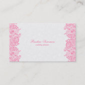 Roze en witte  Paisley Visitekaartje (Voorkant)