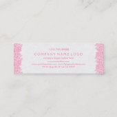 Roze en witte Paisley Wedding Planner Mini Visitekaartje (Achterkant)