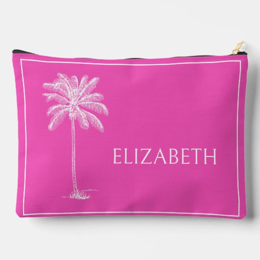 Roze en witte palmboom gepersonaliseerd etui (Achterkant)