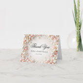 Roze en Witte Parels Bruidsdiner Bedankkaart (Voorkant)