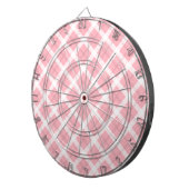 Roze en witte patronen dartbord (Voorkant Rechts)