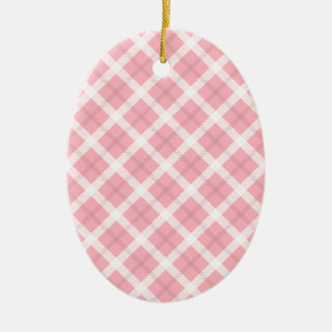Roze en witte patronen keramisch ornament