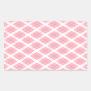 Roze en witte patronen rechthoekige sticker