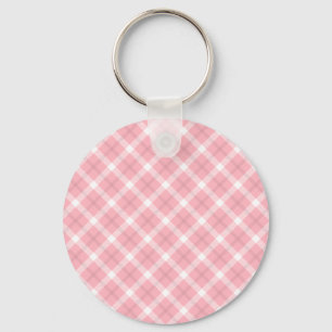 Roze en witte patronen sleutelhanger